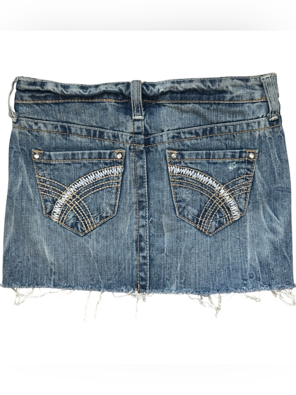 Decree Blue Distressed Denim Mini Skirt - Picture 3 of 4
